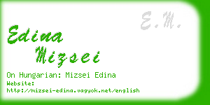 edina mizsei business card